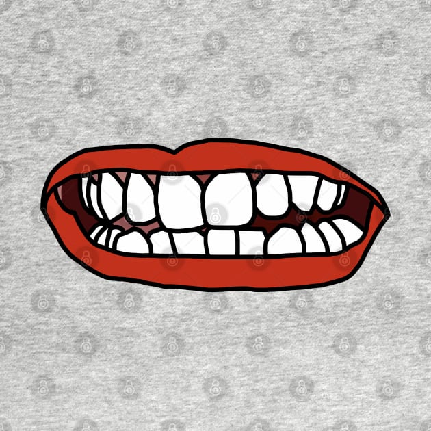 Natural Teeth Red Lips Mouth by ellenhenryart